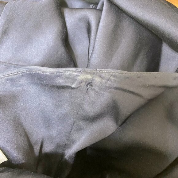 Badgley Mischka Navy Blue Silk Midi Dress 0 - Picture 8 of 13